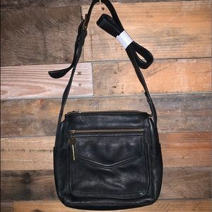 Fossil black leather crossbody